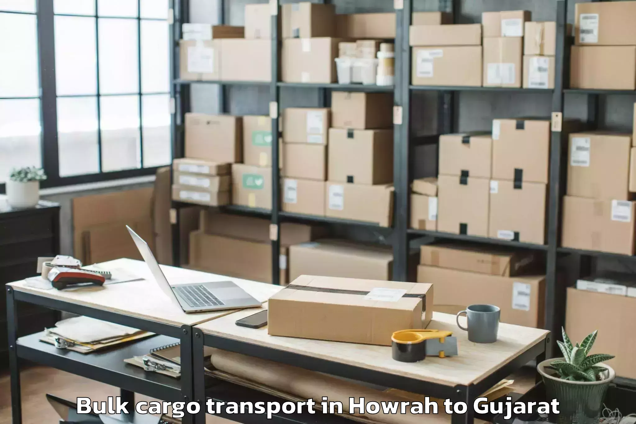 Hassle-Free Howrah to Madhav Kampo Bulk Cargo Transport